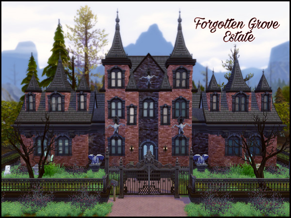 Sims 4 — Forgotten Grove Estate by Sparky — Forgotten Grove Estate is a large home with a main floor kitchen, formal