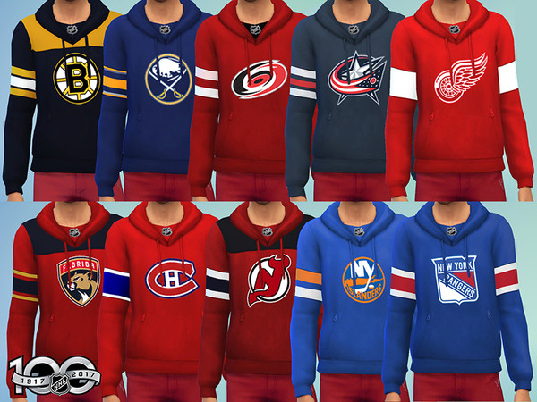 Sims 4 — Men's NHL Teams Hoodies by Oblivion_Lost3 — A collection of 31 NHL Teams pullover hoodies, including upcoming