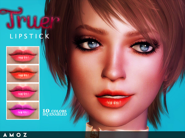Sims 4 — Amoz [Truer] Lipstick  by amoz2 — - 10 colors - Custom Thumbnail - Hq Texture Enjoy!