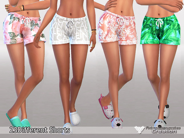 Sims 4 — Pyjama Shorts Pack ''Waiting for Spring'' by Pinkzombiecupcakes — 23 Different pyjama shorts Custom thumbnail