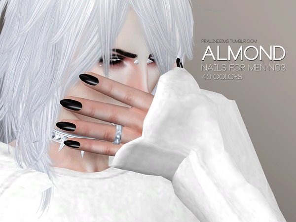 The Sims Resource - Almond Nails For Men N03