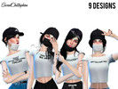 Sims 4 — BTS Top with Quotes by sweetchittaphon — BTS top with quotes (9 designes) You can fin the top in t-shirts