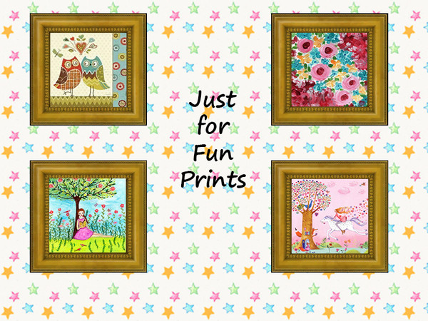 Sims 4 — Just For Fun Prints by Rosannep — Some fun recolors of a base game painting.