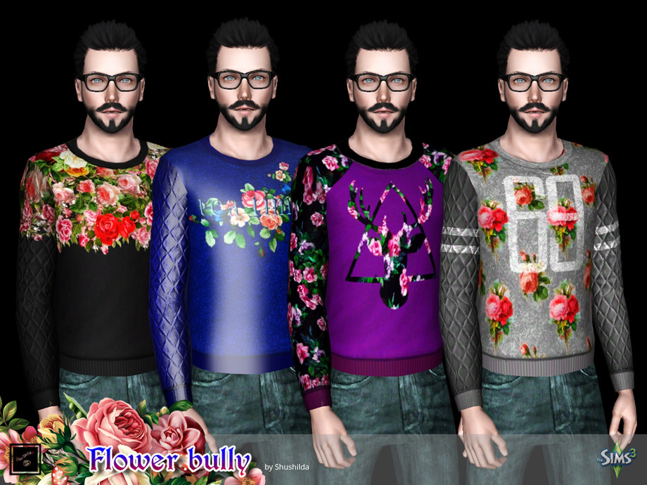 Sims 3 - Pullover Flower bully by Shushilda2 - Clohes set from The Sims Clu...