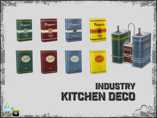 Sims 4 — Kitchen Industry Deco Salt & Pepper by BuffSumm — Part of the *Industry Series*