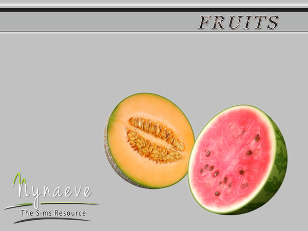 Sims 4 — Melon (half) by NynaeveDesign — Fruits - Melon (half) Watermelon and Cantaloupe Located in: Decor -