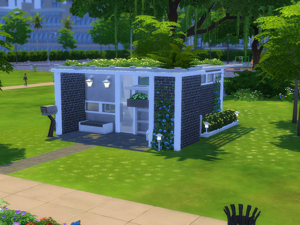Sims 4 — Small modern house - 5x5 Chellenge lot by CherryNellie — Its a really tiny house but with all the comforts. One
