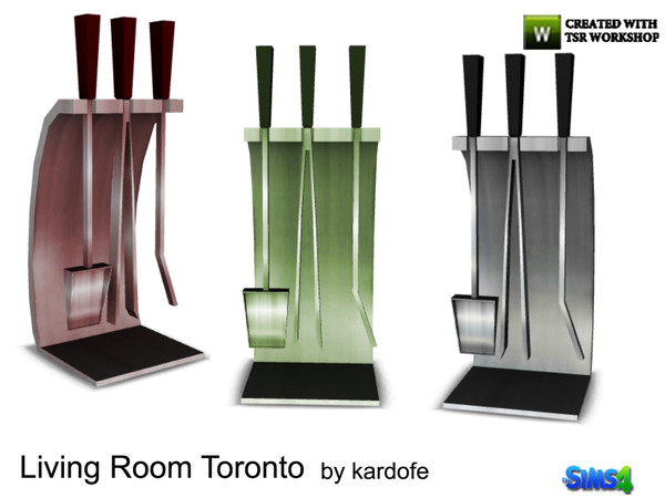 Sims 4 — kardofe_LivingRoom Toronto_Fireplace Accessories by kardofe — Fireplace tools in three different textures 