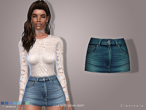 Sims 4 — Set74- LOLA Denim Mini Skirt by Cleotopia — This little skirt adds some extra flair to your casual look. Combine