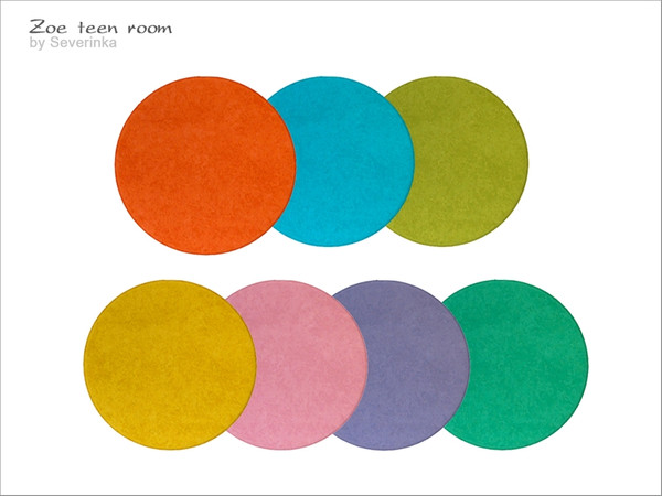 Sims 4 — [Zoe] - rug by Severinka_ — Round rug From the set 'Zoe teen room' 7 colors 