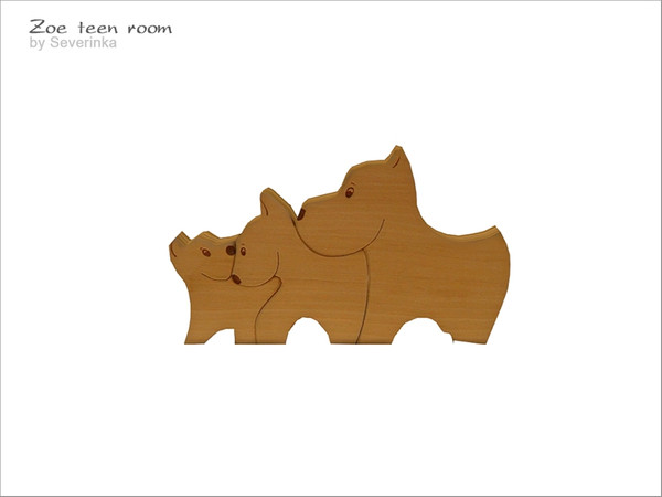 Sims 4 — [Zoe] - dogs wood decor by Severinka_ — Dogs wood decor From the set 'Zoe teen room clutters' 1 color