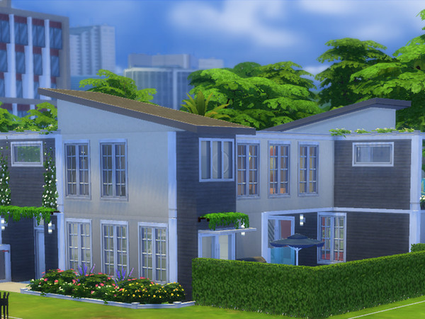 Sims 4 — Pool In The Middle - Family modern house by CherryNellie — Why have the pool in front or on the backyard of your