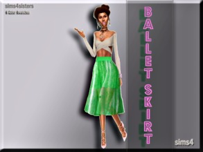 Sims 4 — Ballet Skirt - mesh needed by sims4sisters — Recolor of ballet midi skirt by sims4-marigold (6 color swatches)