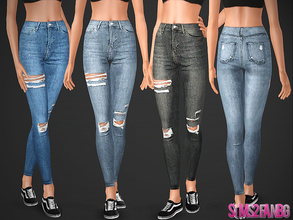 Sims 3 — 488 - Ripped Skinny Jeans by sims2fanbg — .:488 - Skinny jeans:. Jeans in 4 recolors, Recolorable. I hope you