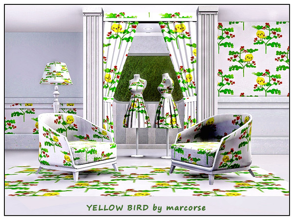 Sims 3 — Yellow Bird_marcorse by marcorse — Themed pattern - little yellow bird in a fantasy tree