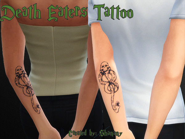 Sims 4 — Death Eaters Tattoo by Shanany — Maybe Voldemort isn't in the sims world but he's Death Eaters can be! A Tattoo