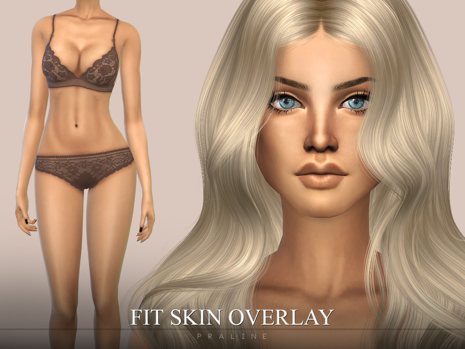 Sims 4 — FIT Skin Overlay by Pralinesims — Adapts to all maxis skintones and works with all kinds of makeup.
