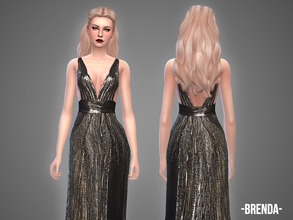 Sims 4 — Brenda - gown by -April- — Hey! This belted metallic gown comes in 4 color variations. New mesh, new item. enjoy