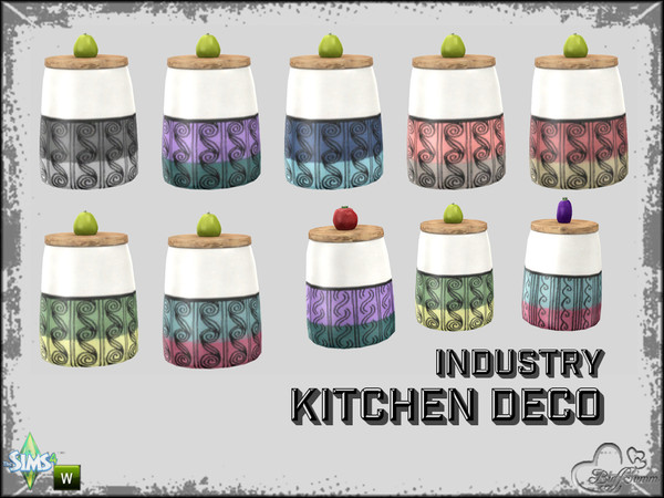 Sims 4 — Kitchen Industry Deco Pt.2 Jar Pear by BuffSumm — Part of the *Industry Series* ***TSRAA***