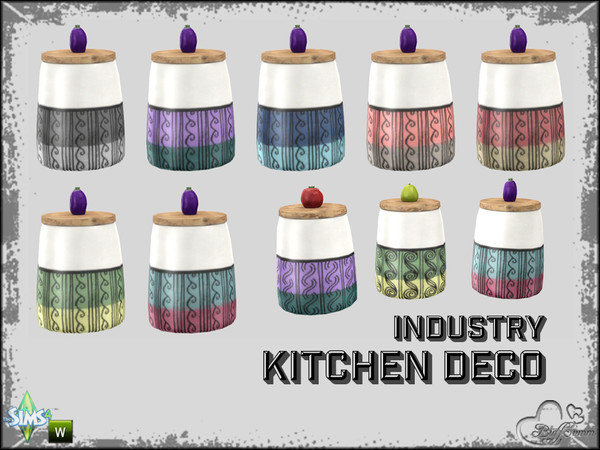 Sims 4 — Kitchen Industry Deco Pt.2 Jar Plum by BuffSumm — Part of the *Industry Series* ***TSRAA***
