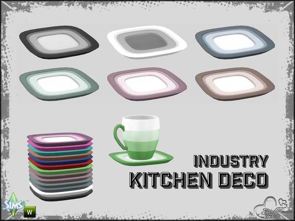 Sims 4 — Kitchen Industry Deco Pt.2 Plate (for Cup Large) by BuffSumm — Part of the *Industry Series* ***TSRAA***