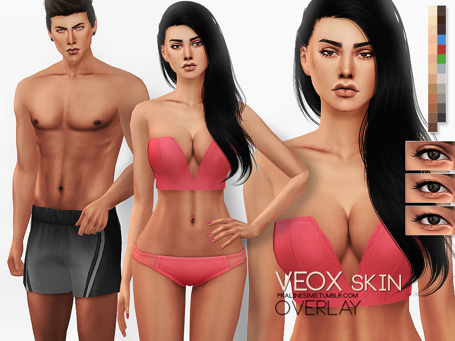 Sims 4 — PS Veox Skin Overlay by Pralinesims — Skin overlay, adapts to base Maxis skintones, for male and female sims in