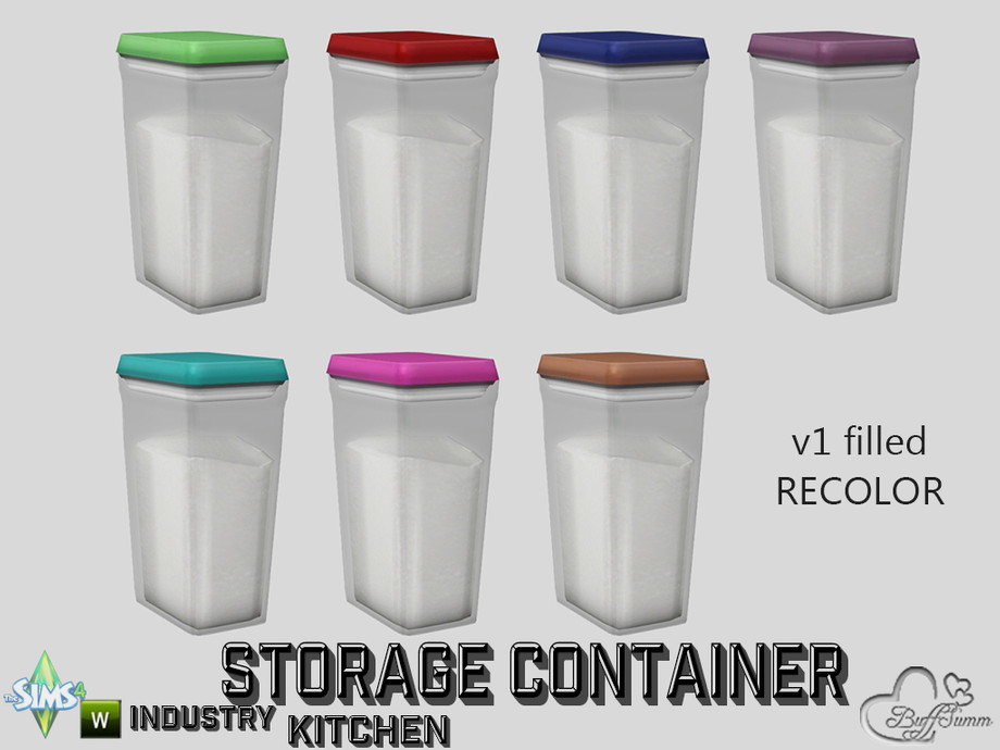 Sims 4 Containers The Sims Resource | Kitchen Storage Container Recolors v1 filled