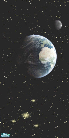 Sims 2 — Darkskies wallpaper with Earth by alechan — For a night, travel along the darkskies and watch Earth, the blue