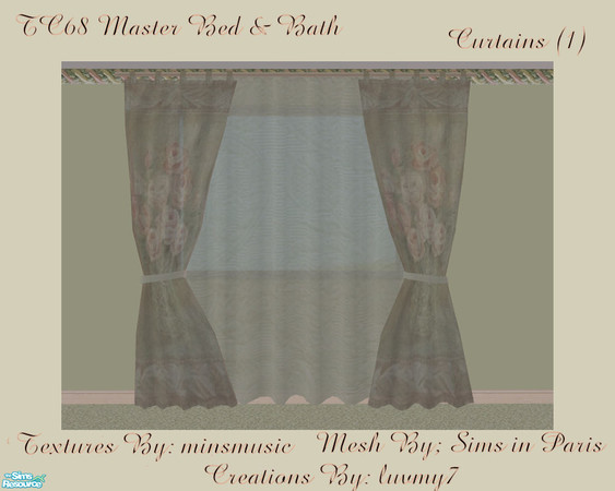 Sims 2 — TC68 Master Bed and Bath -   Curtains (1) by luvmy7 — A very nice set of Bedroom Curtains recolored to match my