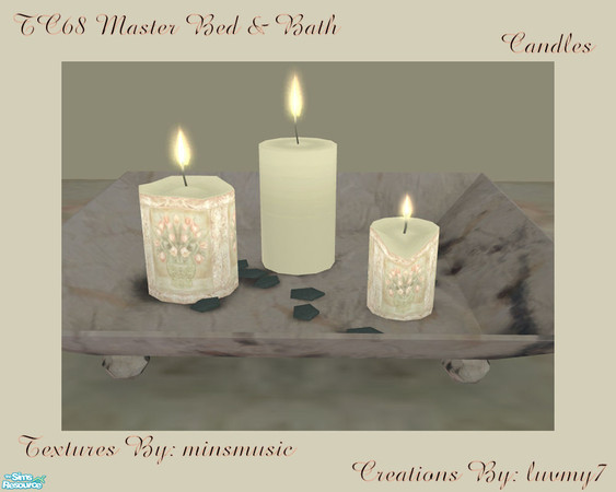 Sims 2 — TC68 Master Bed and Bath - Candles by luvmy7 — A very nice set of Candles recolored to match my TC68 Master Bed