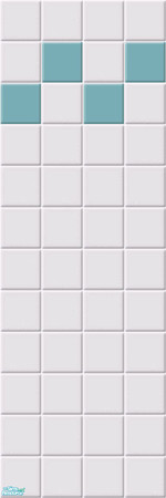 Sims 2 — Atomic tile walls white - aqua by Liesanne — Another atomic tile wall, to go with the Maxis atomic floor tiles.