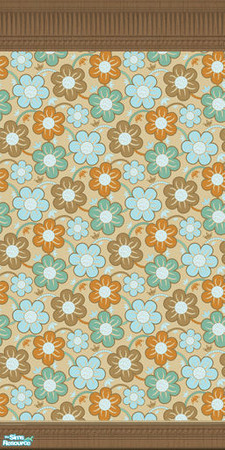 Sims 2 — Sheffield Wall Covering by lwilfong — The Sheffield Wallpaper is modern retro with flowers in shades of brown