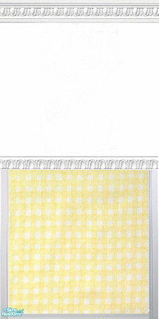 Sims 2 — Blue & Yellow Gingham Name Wall Set - In by kollens — Blue & Yellow Gingham Wallpaper Labeled with the