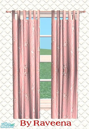 Sims 2 — Country Style Curtains - Pink Flower by Raveena — You need BitzyBus's mesh for this object to work in your game.