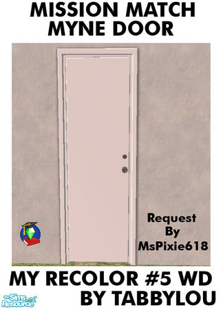 Sims 2 — TL - MM Myne Door Recolor5 Wd by TabbyLou — My Recolor #5 Wood Recolor of UNI EP's One Tile Myne Door requested