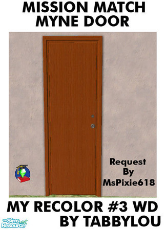 Sims 2 — TL - MM Myne Door Recolor3 Wd by TabbyLou — My Recolor #3 Wood Recolor of UNI EP's One Tile Myne Door requested