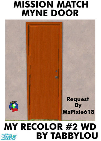 Sims 2 — TL - MM Myne Door Recolor2 Wd by TabbyLou — My Recolor #2 Wood Recolor of UNI EP's One Tile Myne Door requested