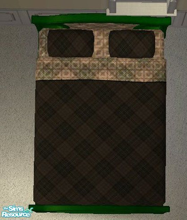 Sims 2 — Green Plaid Bedding by SeanzShySweetie — Part of the Green Plaid Bedroom Set.