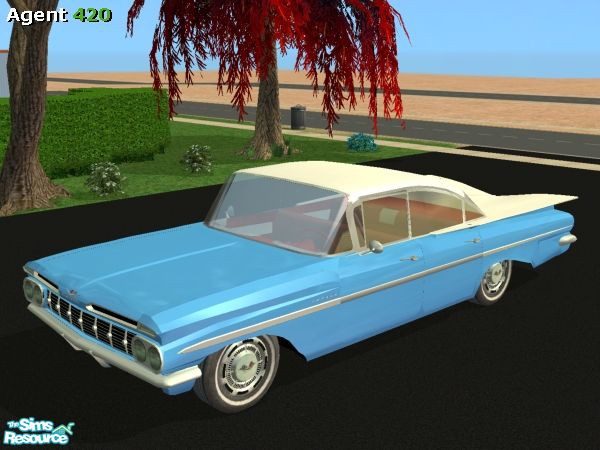 Sims 2 — Old School Sky-Blue \'59 Chevrolet Impala by Agent420 — An Old School Sky-Blue 1959 Chevrolet Impala Paint Job.