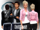 Sims 4 — Grease Jackets Set by Bockman — T Birds and Pink Ladies Sims 4 Base Game Recolor 2 layout options for each