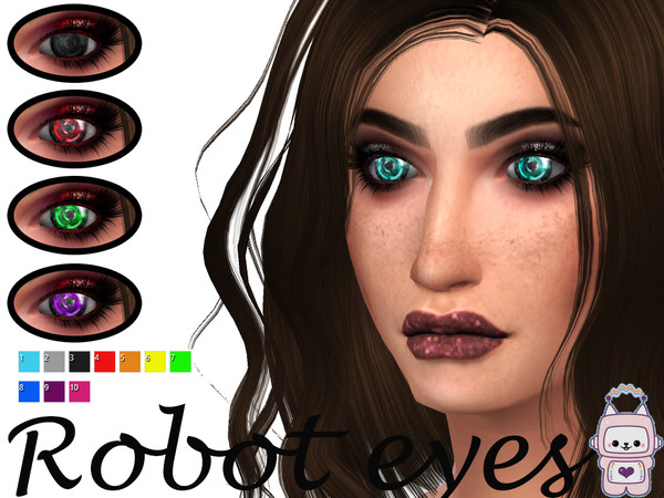 Sims 4 — Robot eyes by JigglySimmer — Female, male. Teen - elder 10 swatches 