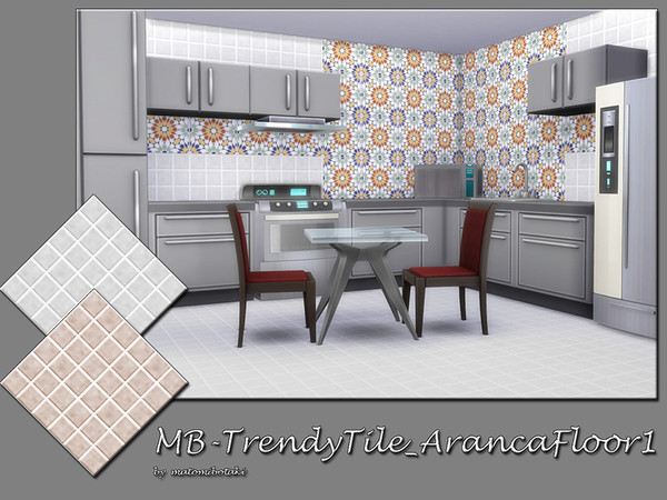 Sims 4 — MB-TrendyTile_ArancaFloor1 by matomibotaki — MB-TrendyTile_ArancaFloor1, solid tile floor, comes in 2 colors,