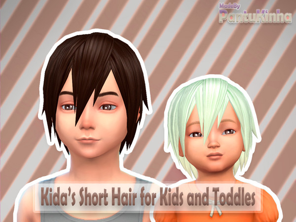 Sims 4 — YoungKida's Short Hair Style Made By PantuKinha by PantuKinha — A set with Babies and Children hair conversion