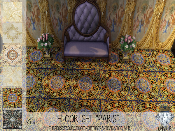 Sims 4 — Floor Set PARIS by MadameChvlr — Floor Set in different Designs, hope you like it