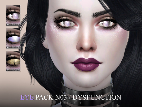 Sims 4 — Eye Pack N03 / Dysfunction by Pralinesims — 3 unique eyes.