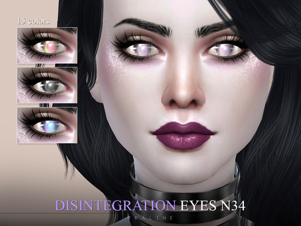 Sims 4 — Disintegration Eyes N34 by Pralinesims — Eyes in 15 colors.
