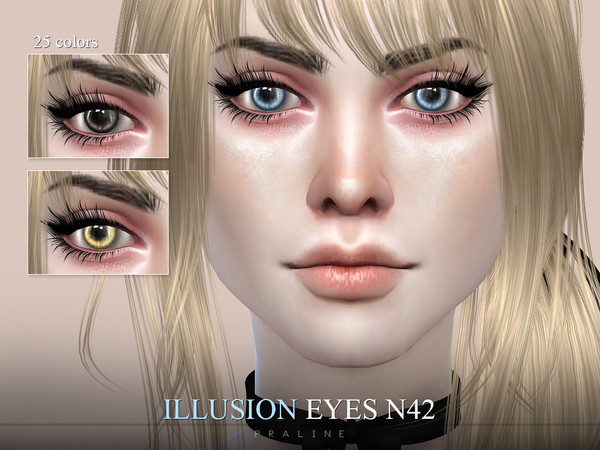 Sims 4 — Illusion Eyes N42 by Pralinesims — Eyes in 25 colors.
