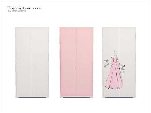 Sims 4 — [French teen room] - wardrobe by Severinka_ — Wardrobe (functional dresser) From the set 'French teen room' 3