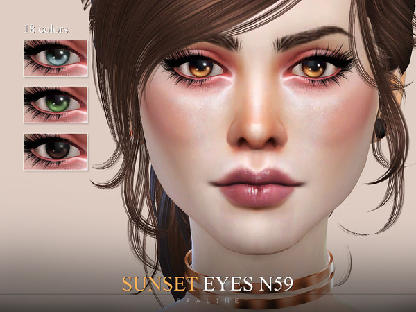 Sims 4 — Sunset Eyes N59 by Pralinesims — Expressive, simple eyes in 18 colors for your sims. Works for all ages and