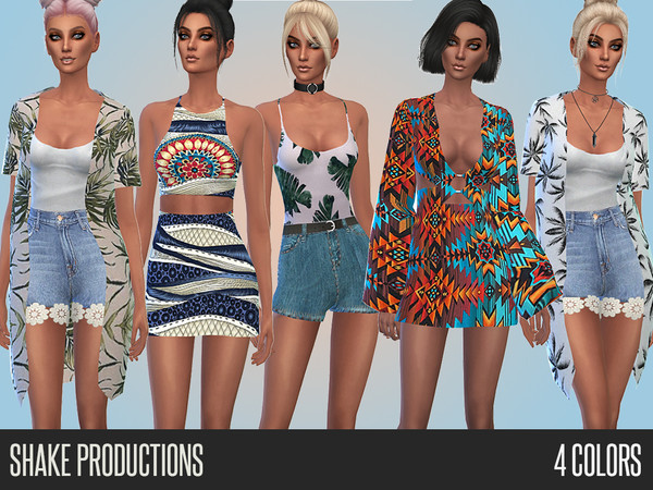 Sims 4 — Shake Productions 59 SET by ShakeProductions — Festival outfits 4 Colors New meshes